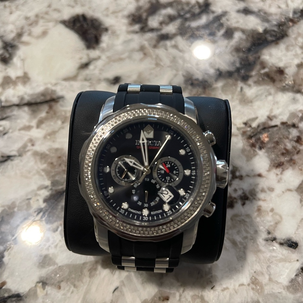 Invicta Black and Silver Chronograph Watch